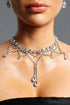 Hella  V Shape Teardrop Crystal Necklace