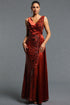 Milo Classic Contour V Neck Sleeveless Sequin Ruched Sash Orange Maxi Dress