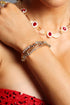 Vlafa Luxury Multilayered  Gold Bead Rhinestone Open Bangle