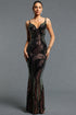 Deborah Glamorous Contour V Neck Sleeveless Sequin Maxi Dress