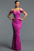 Sinai Sexy Off Shoulder Sleeveless Sequin Maxi Dress