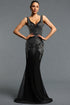 Melinda Elegant Contour V Neck Sleeveless Rhinestone Maxi Dress