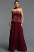 Peoph Elegant Contour Strapless Sleeveless Pleated Maxi Top And Skirt Set