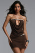Tatiana Sexy Contour Sleeveless Cut Out Sequin Ruched Knit Mini Dress