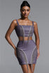 Vercia Chic Tailored Glitter Fringe Top and Skirt Set