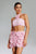 Ezgi Flower Halter Top Mini Skirt Set - Pink