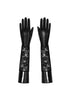 Harena Gothic Faux Leather Floral Lace Long Gloves