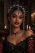 Peggie Gothic Spiked Halo Crown Tassel Headpiece