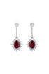 Iriana Vintage Halo Long Rhinestone Dangle Earrings