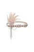 Luysa Gatsby Pearl Crystal Feather Headband
