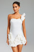 Bria One Shoulder Setin Mini Dress - White