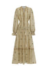 Dierea Resort Flowy Long Sleeve Floral Print Ruffle Woven Maxi Dress