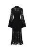 Karsten Resort Flowy Round Neck Long Sleeve Lace Maxi Dress