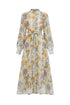 Rosi Resort Flowy Long Sleeve Floral Print Lace Woven Maxi Dress