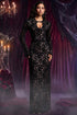 Yahir Vintage Contour Long Sleeve Floral Lace Maxi Dress