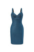 Maryam Metallic Blue Cocktail Dress