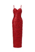 Teresa Pearl Sequin Midi Dress- Red