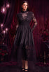 Tate Long Sleeves Lace Midi Dress - Black