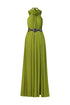 Naleza Sleeveless Flowers Slit Maxi Dress