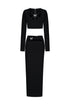 Susan Long Sleeves Hollow Out Butterfly Bandage Maxi Two-Piece Set