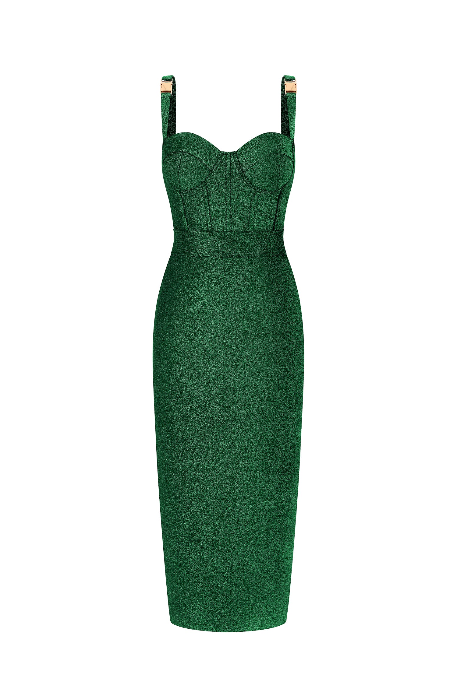 Ziriy Sleeveless V-Neck Bandage Green Maxi Dress	