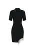 Korasa Short Sleeves Tassels Diamond Bandage Mini Dress