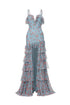 Haliy Floral Print Ruffle Maxi Dress