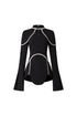 Teagan Long Sleeves High Neck Irregular Puff Sleeves Mini Dress