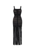 Piala Chic Contour Cut Out Fringe Bandage Maxi Dress