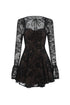 Kiera Romantic Flowy Long Sleeve Lace Mini Dress
