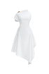 Weren Elegant Contour High Neck Asymmetric Maxi Dress
