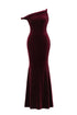 Tafari Romantic Contour Asymmetric Twist Velvet Maxi Dress