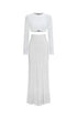 Elva Chic Contour Long Sleeve Ruched Crystal Top and Skirt Set