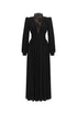 Rebecca Chic Contour Long Sleeve Ruched Lace Knit Maxi Dress