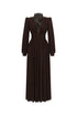 Rebecca Chic Contour Long Sleeve Ruched Lace Knit Maxi Dress