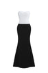 Diona Elegant Contour Strapless Pleated Contrast Satin Maxi Dress