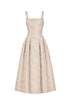 Rahel Classic Tailored Square Neck Floral Jacquard Woven Maxi Dress