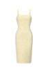 Vilina Elegant Contour Square Pattern Bandage Midi Dress