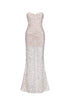 Vla Elegant Contour Strapless Sequin Maxi Dress