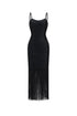 Demere Chic Contour Fringe Bandage Maxi Dress