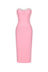 Myrna Romantic Contour Strapless Contour Rhinestone Bandage Maxi Dress