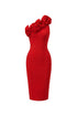 Uiala Elegant Slim Fit Floral One Shoulder Bandage Maxi Dress