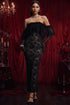 Soraya Sophisticated Luxurious Off Shoulder Lace Maxi Dress