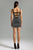 Darcy Rhinestones Halter Bandage Mini Dress -  Black