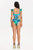 Dora Ruffled Design Leaves Print Bikini