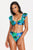 Dora Ruffled Design Leaves Print Bikini