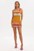 Farrah Stripe Knitted Mini Dress - Orange