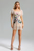 Gayu Flower Embroidery Lace Mini Dress