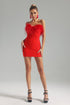 Julie Strapless Feather Mini Bandage Dress