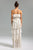 Kaitlyn Off Shoulder Layered Mesh Maxi Dress - Cream